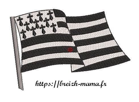 Motif broderie drapeau breton Gwenn Ha Du