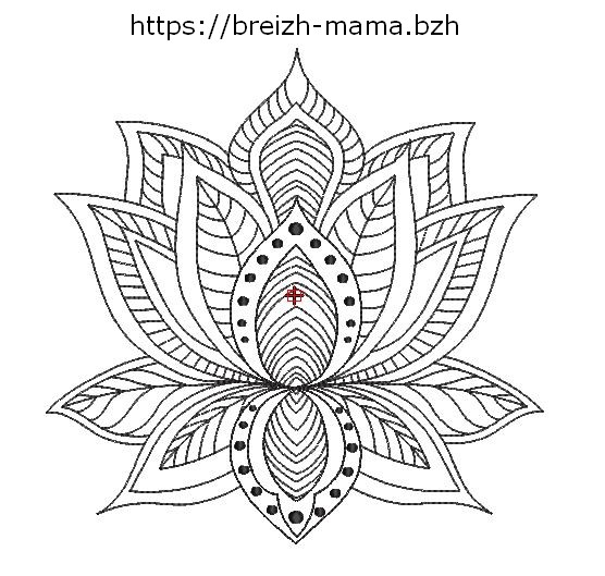 Motif broderie Lotus Mandala